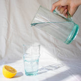 large clear recycled beldi glass and matching jug