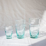 small medium and large clear recycled beldi glass