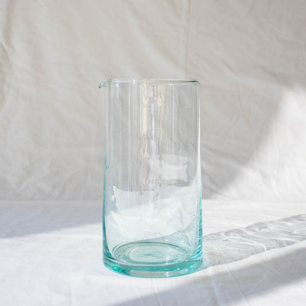 clear recycled glass jug with spout