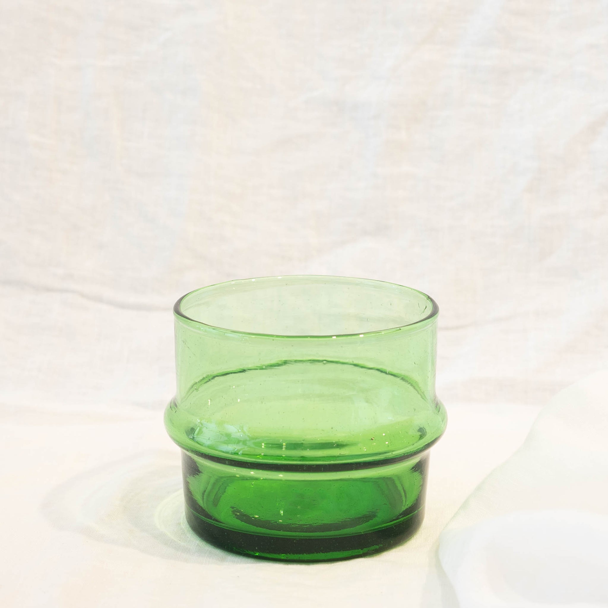recycled glass green beldi candle holder