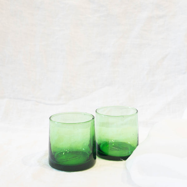 short green recycled glass tapered tumbler