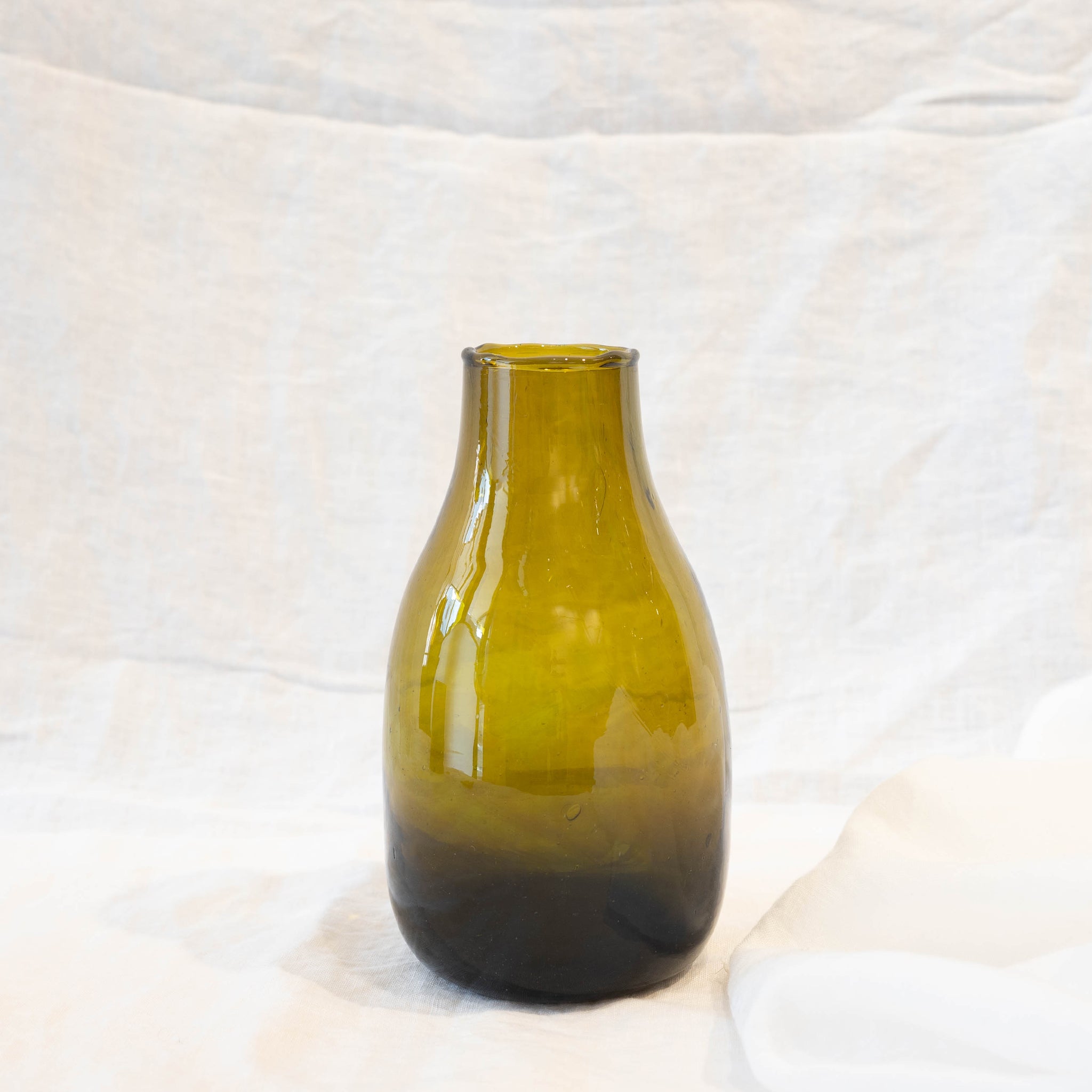 organic shaped bronze recycled handblown glass vase