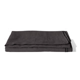 Charcoal linen tablecloth with black edge