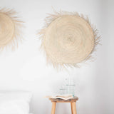 sun shaped handwoven straw wall decor