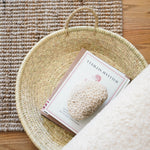 handwoven straw plate with handles