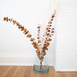 large handblown recycled clear glass cone shape vase