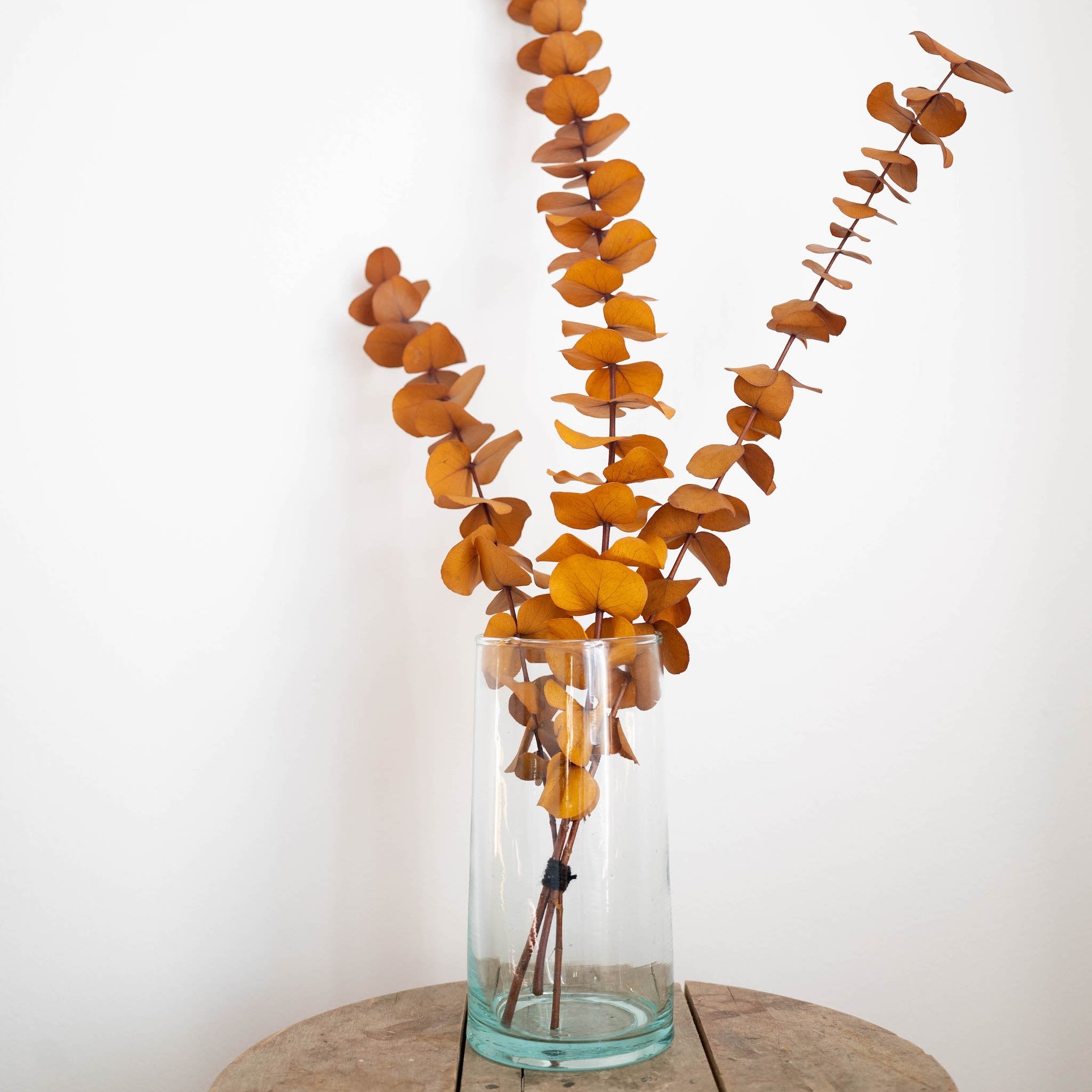 medium handblown recycled clear glass cone shape vase