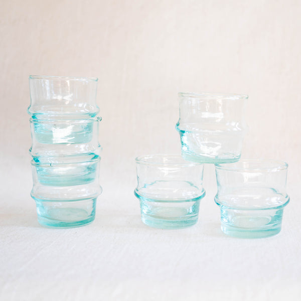 clear beldi tea light holder from recycled glass