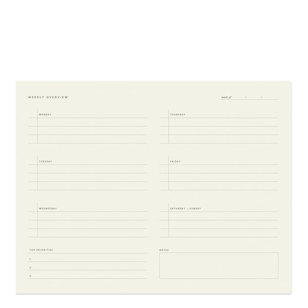 Weekly Overview Notepad