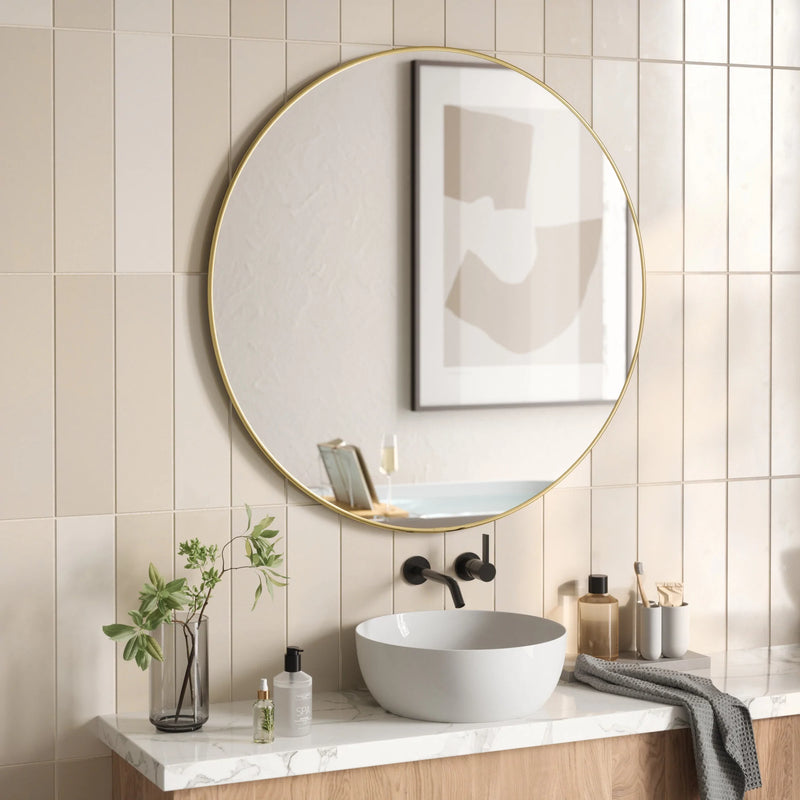 Hubba Round Wall Mirror - Brass