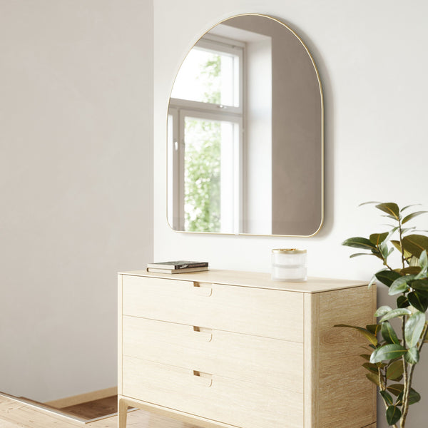 Hubba Arched Mirror Brass